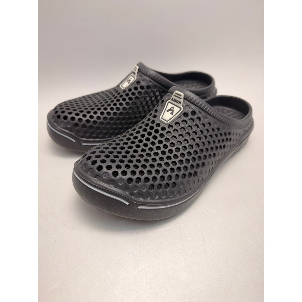 Amoji Unisex Black Garden Clogs Lightweight Breathable Slip On Water Shoes 260